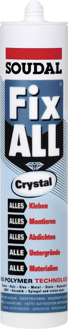 Soudal FIX ALL CRYSTAL Tömítő ragasztó Gyártói szín Üvegtiszta 83111104 290 ml