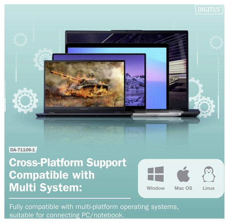 Digitus DA-71106-1 SATA merevlemez doboz 2.5 coll, 3.5 coll USB, USB-C®, USB-C® (USB 2.0), USB-C® (U 4. kép