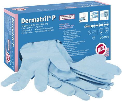 KCL Dermatril P 743-11 50 db Nitril Eldobható kesztyű Méret (kesztyű): 11, XXL 2. kép