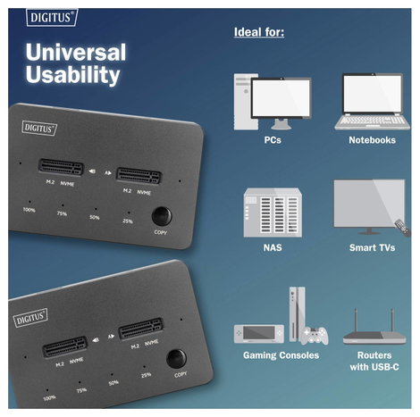 Digitus USB-C® dokkoló állomás Digitus DA-71545-1 Stazione di docking per dischi con funzione di clo 5. kép