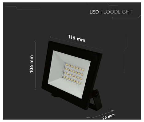 V-TAC VT-44022 23984 LED-es fényszóró EEK: F (A - G) 20 W Fényszín (fényforrás): Semleges fehér 4. kép