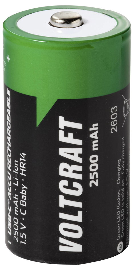 Babyakku VOLTCRAFT Lítiumion 1.5 V 2500 mAh 2 db 2. kép
