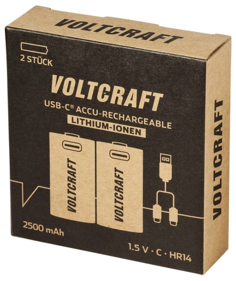 Babyakku VOLTCRAFT Lítiumion 1.5 V 2500 mAh 2 db 4. kép