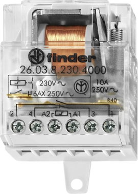 Áramlöket kapcsoló Falba süllyesztett Finder 26.08.8.230.4000 2 záró 230 V/AC 10 A 2500 VA 1 db