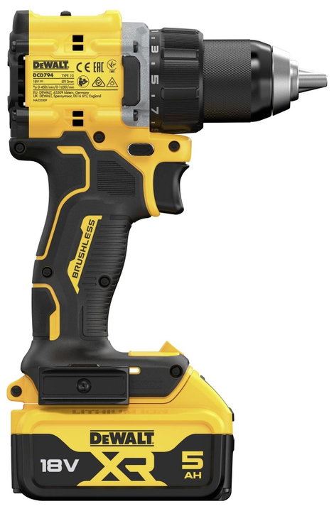 DEWALT DCD794P2T-QW+DCB182-XJ Akkus fúrócsavarozó 18 V 5 Ah Lítiumion 5. kép