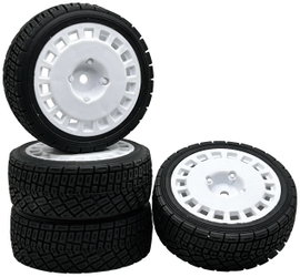 Reely 1:10 Közúti modell, Sportkocsi, Rally Komplett kerék Rally RA Fehér 4 db