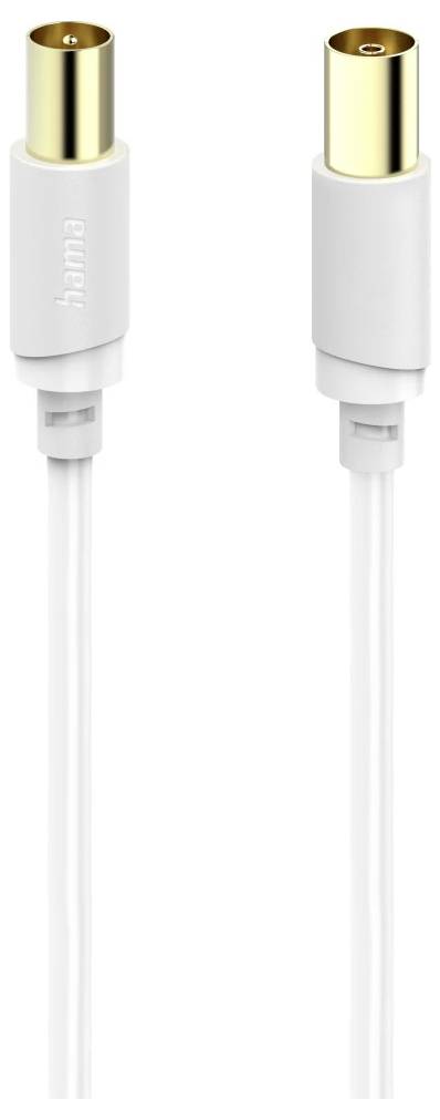 Hama Antennák, SAT Csatlakozókábel [1x Koaxiális dugó - 1x Koaxiális alj] 5 m 120 dB Fehér 2. kép
