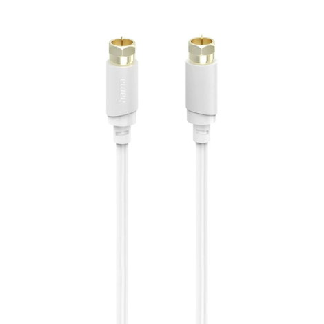 Hama Antennák, SAT Csatlakozókábel [1x Koaxiális dugó - 1x Koaxiális dugó] 5 m 120 dB Fehér