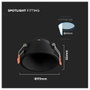 V-TAC VT-925 GU10 FITTING ROUND-BLACK 6637 Beépítő keret Fekete IP20 Fekete 3. bélyegkép