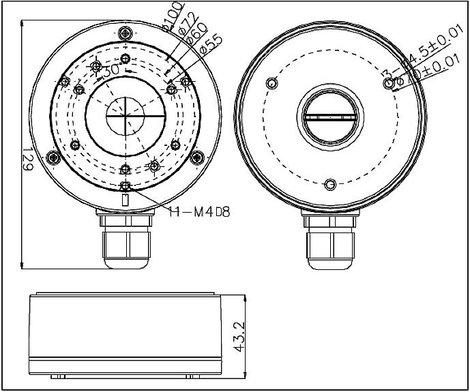 HIKVISION Hikvision DS-1280ZJ-XS - Anschlusskasten für Kamera DS-1280ZJ-XS 2. kép