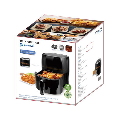 EMERIO AF-129329.3 Forrólevegős fritőz 5 l 1500 W Fekete 4. kép