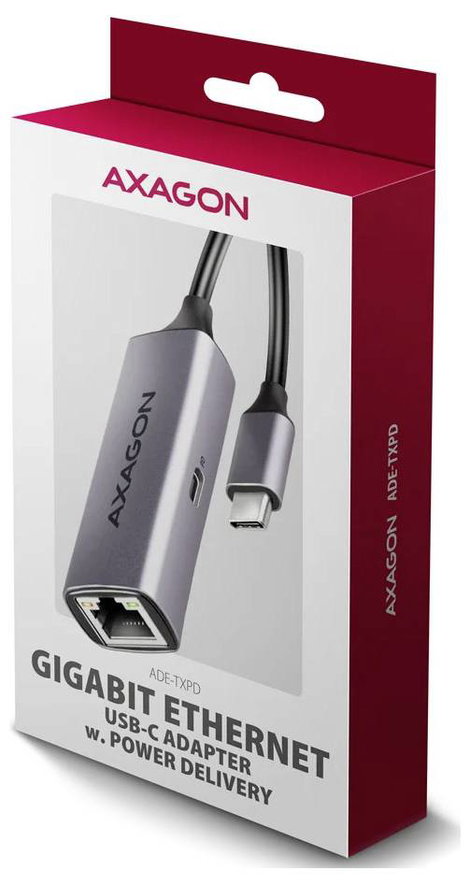 AXAGON ADE-TXPD Hálózati adapter USB-C® (USB 3.2 Gen 1), RJ45, USB-C® (Power Delivery) 5. kép