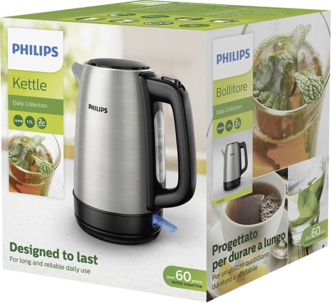 Philips Home HD9350/90 Daily Vízforraló Nemesacél, Fekete Tartalom: 1.7 l 4. kép