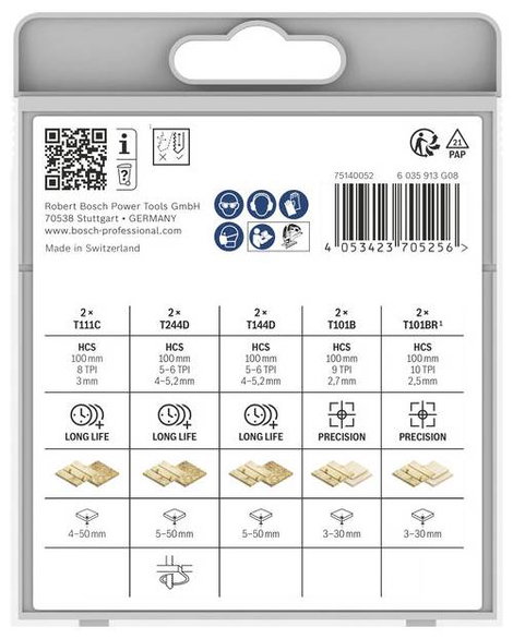 Bosch Accessories 2607012069 Wood Basic szúrófűrészlap-készlet, 10 részes. 1 db 2. kép