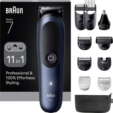 Braun Braun Series 7 All-In-One Style Kit AIO7 Szakállvágóó, Hajvágó, Tesztszőrzet nyíró Fekete, Kék