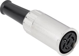 DIN kerek csatlakozóhüvely alj, egyenes pólusszám: 4 ezüst BKL Electronic 0202009 1 db