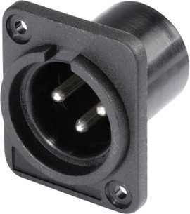 XLR csatlakozó peremes dugó, egyenes érintkezők pólusszám: 3 fekete Hicon HI-X3DM-P 1 db