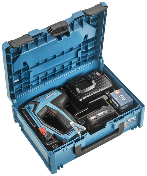 Novus Tools J-551 031-0366 Akkus tűzőgép Kapocs típus 53F típus Kapocs hosszúság 6 - 14 mm akkuval,