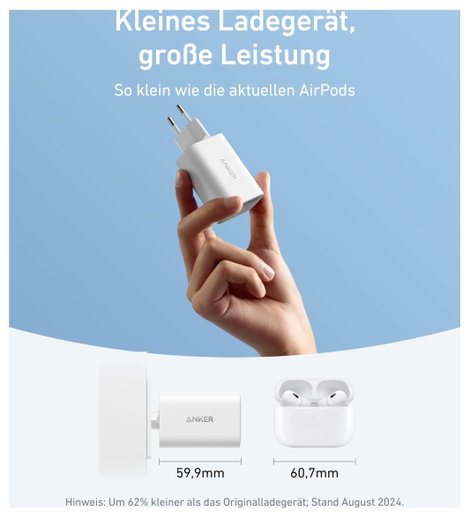 Anker ANKER Nano Charger 100W Kabel 1C white Töltőadapter 100 W 1x USB-C® Power Delivery Fehér Belté 2. kép