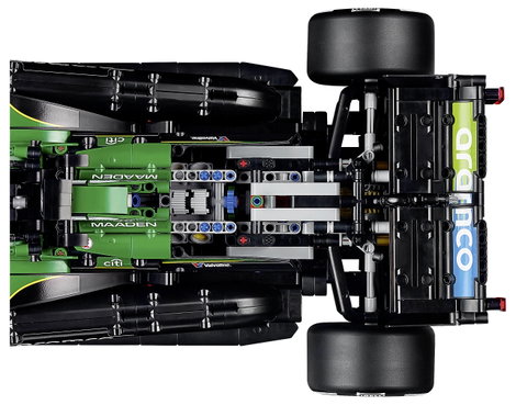 LEGO® TECHNIC 6588593 Aston Martin Aramco AMR25 F1® autó kormánnyal, felfüggesztéssel, sebességváltó 10. kép