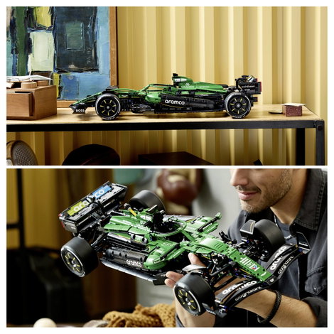 LEGO® TECHNIC 6588593 Aston Martin Aramco AMR25 F1® autó kormánnyal, felfüggesztéssel, sebességváltó 7. kép