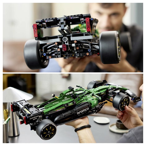 LEGO® TECHNIC 6588593 Aston Martin Aramco AMR25 F1® autó kormánnyal, felfüggesztéssel, sebességváltó 8. kép