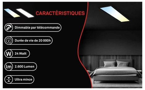 Briloner Piatto 7167015 LED panel 24 W Melegfehér, Hidegfehér Fekete 17. kép
