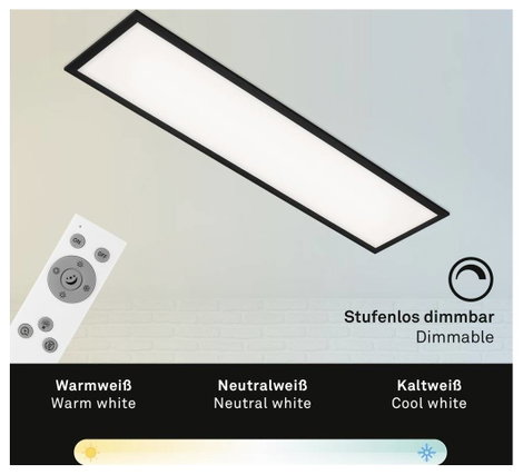 Briloner Piatto 7167015 LED panel 24 W Melegfehér, Hidegfehér Fekete 5. kép