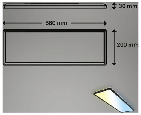 Briloner SLIM 7403015 LED panel 23 W Melegfehér, Semleges fehér, Hidegfehér Fekete 4. kép