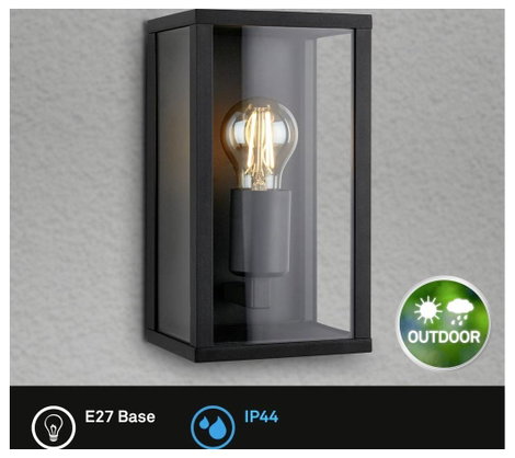 Briloner LUANDA 3638015 Kültéri fali lámpa E27 12 W Fekete 2. kép