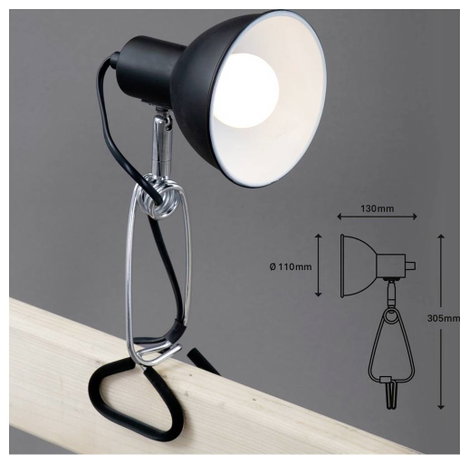 Briloner FIX 2790015 Csíptetős lámpa E14 8 W Fekete-króm 5. kép