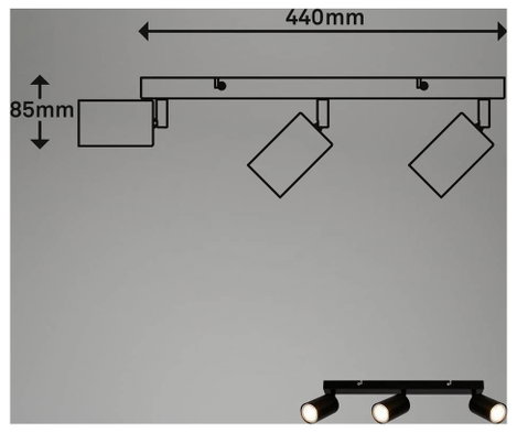 Briloner TIB 2172035 Mennyezeti fényszóró LED GU10 9 W Fekete 11. kép