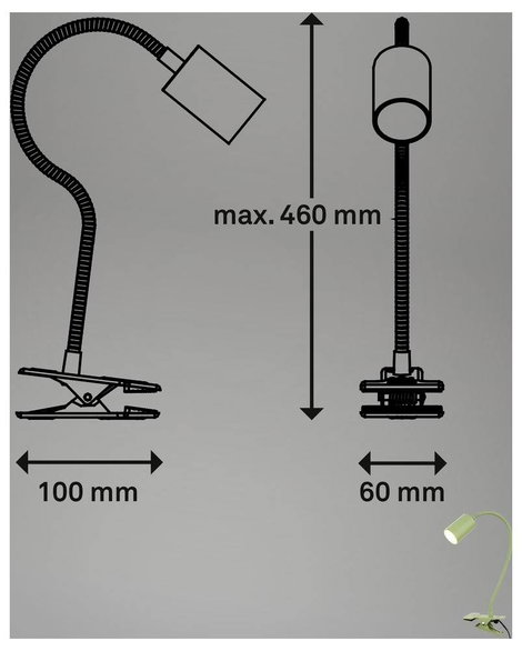 Briloner 2176019 2176019 Csíptetős lámpa LED LED 3.5 W Zöld 8. kép