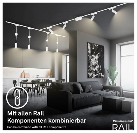 Briloner 8045016 8045016 Nagyfeszültségű sínes rendszer elemek T összekötő Fehér 3. kép