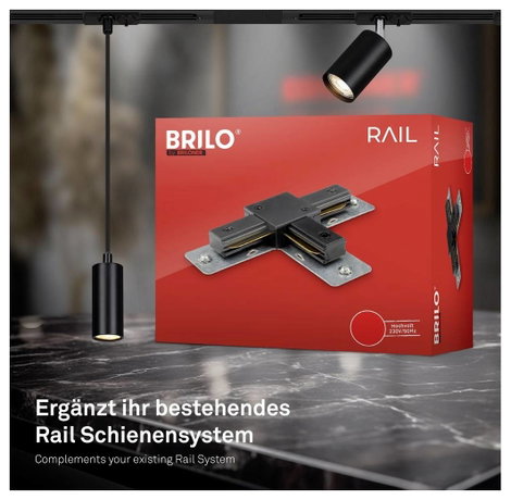 Briloner 8045015 Nagyfeszültségű sínes rendszer elemek T összekötő Fekete 3. kép