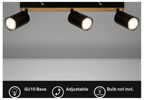 Briloner TIB 2172034 Mennyezeti fényszóró LED GU10 9 W Fekete, Fa 2. kép