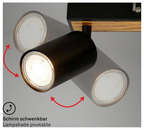 Briloner TIB 2172034 Mennyezeti fényszóró LED GU10 9 W Fekete, Fa 3. kép