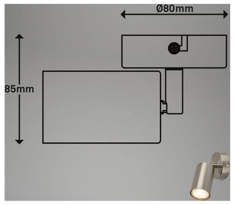 Briloner TIB 2172012 Fali lámpa GU10 9 W LED Ezüst 8. kép