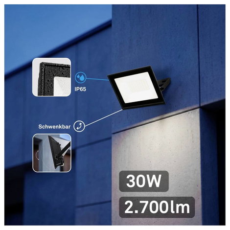 Briloner VARO 4051015 LED-es kültéri fali lámpa 30 W Fényszín (fényforrás): Semleges fehér 2. kép