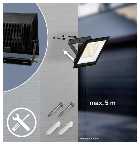 Briloner VARO 4051015 LED-es kültéri fali lámpa 30 W Fényszín (fényforrás): Semleges fehér 3. kép