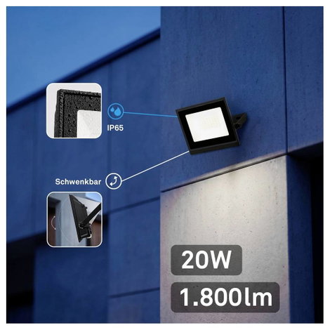 Briloner VARO 4050015 LED-es kültéri fali lámpa 20 W Fényszín (fényforrás): Semleges fehér 2. kép