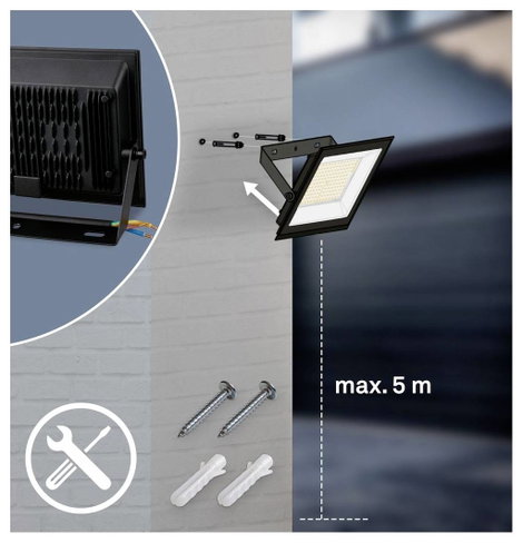 Briloner VARO 4050015 LED-es kültéri fali lámpa 20 W Fényszín (fényforrás): Semleges fehér 3. kép