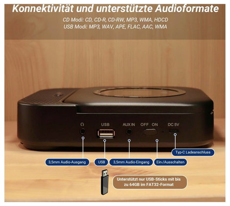August SE15B MP3 lejátszó Fekete Bluetooth, Hangszóró 3. kép