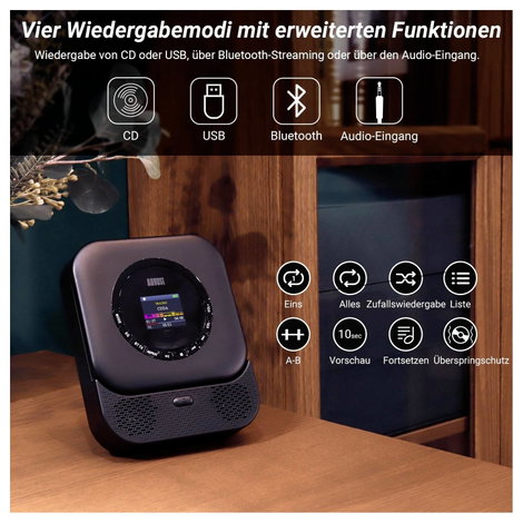 August SE15B MP3 lejátszó Fekete Bluetooth, Hangszóró 5. kép