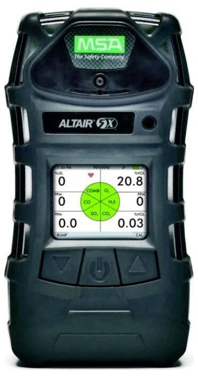 MSA ALTAIR 5X Gázszivárgás detektor CO, Oxigén, Hidrogén-szulfid, Kén-dioxid (SO₂), Nitrogén-dioxid 
