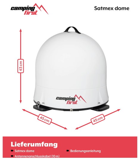 Camping First Satmex Dome Weiß SAT antenna 10. kép