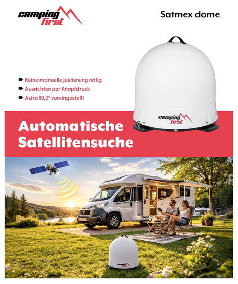 Camping First Satmex Dome Weiß SAT antenna 6. kép