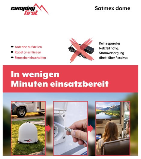 Camping First Satmex Dome Weiß SAT antenna 7. kép