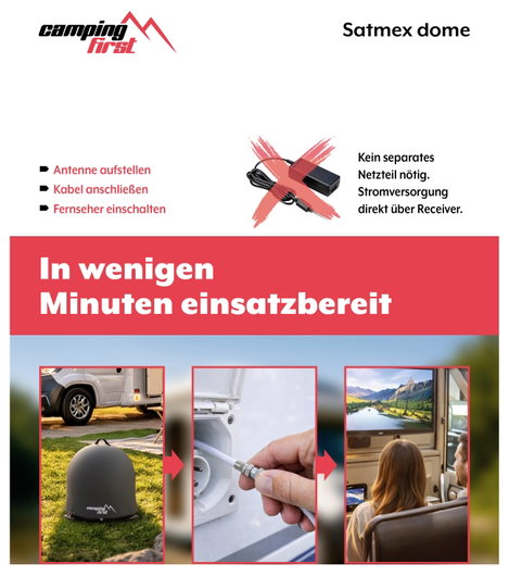 Camping First Satmex Dome Anthrazit SAT antenna 7. kép