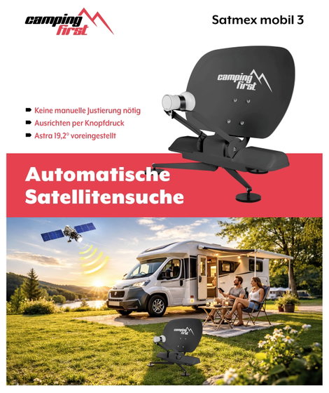 Camping First Camping First Satmex mobil 3 Anthrazit SAT antenna 8. kép